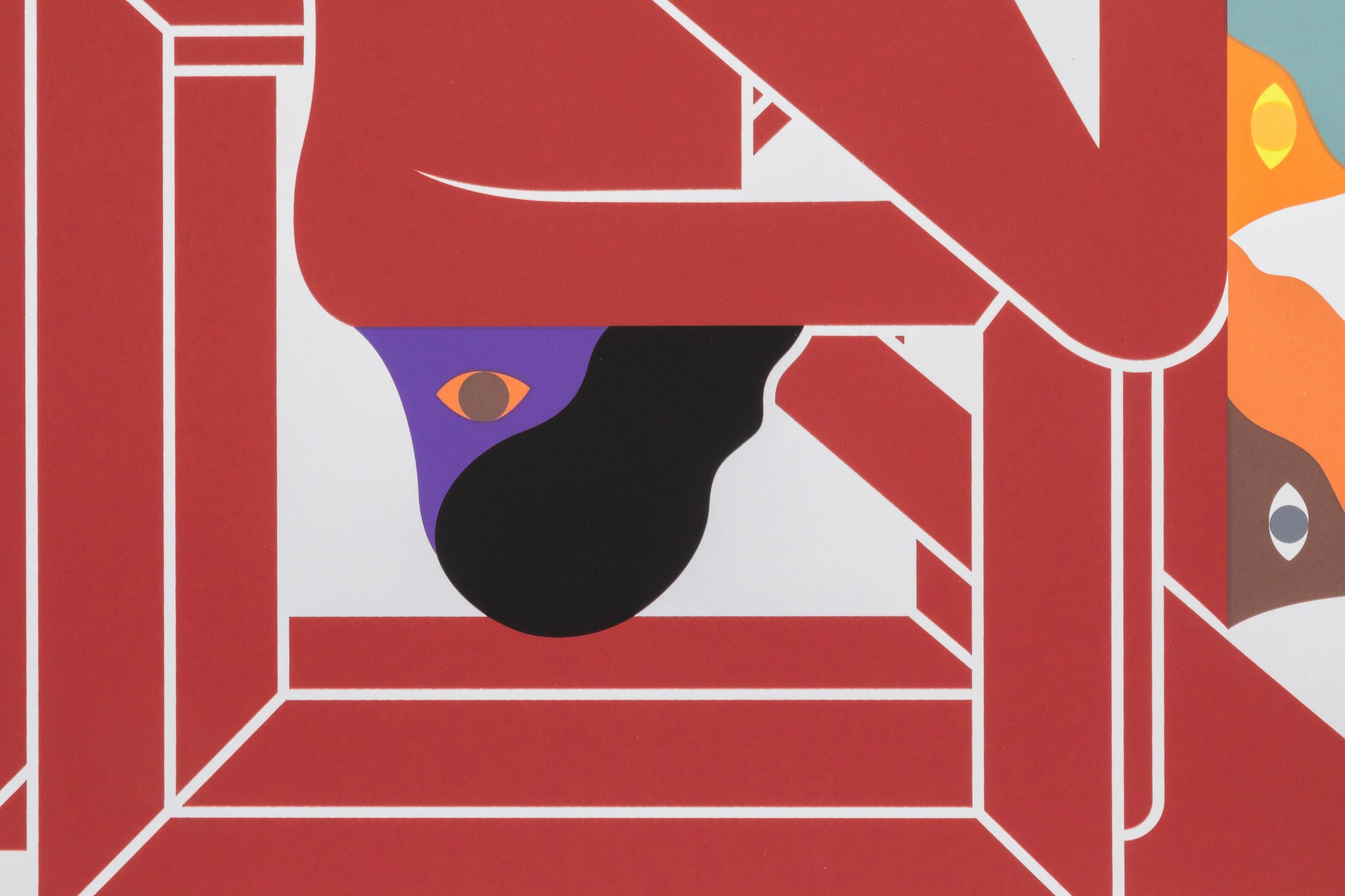 Richard Colman – Purple on Red Manalishi Monoprint — Louis Buhl